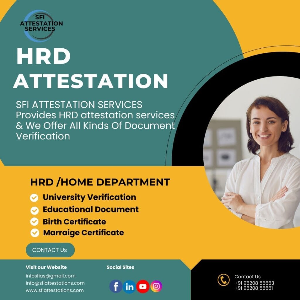 HRD Attestation Services in Bangalore,karnataka